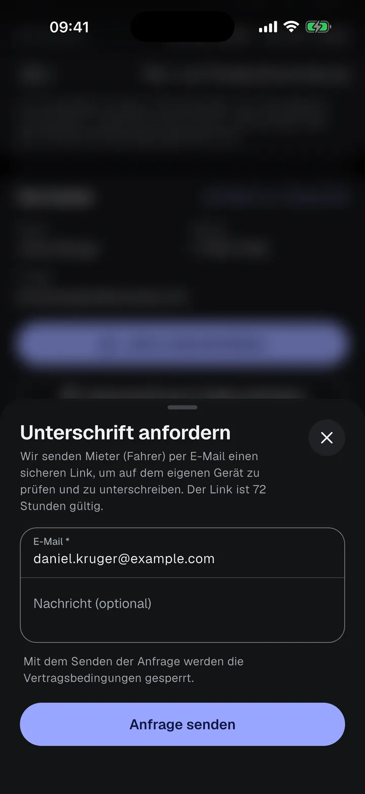 Unterschrift per E-Mail anfordern